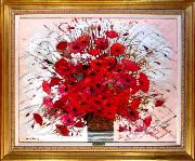 ミッシェルアンリ「赤い花（油彩３０号）」