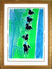 アンドレ・ブラジリエ「シュール河湖畔の騎馬隊列」